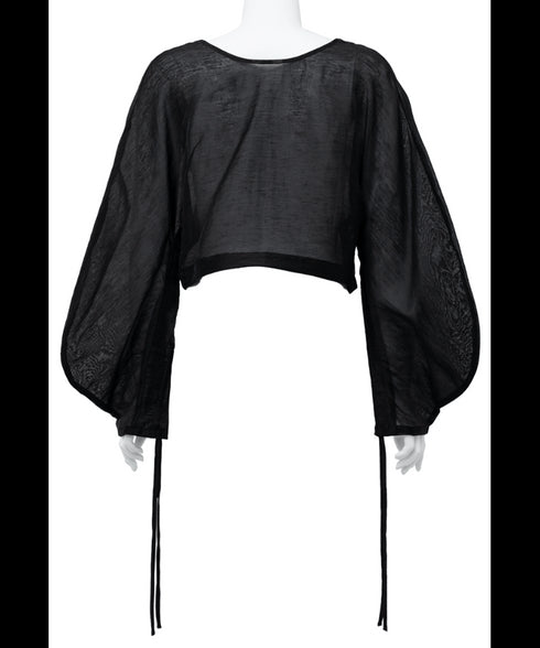 Sheer Volume Sleeve Cardigan